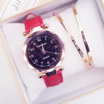 

Women Fashion Watches Hot Sale Cheap Starry Sky Ladies Bracelet Watch Casual Leather Quartz Wristwatches Clock Relogio Feminino