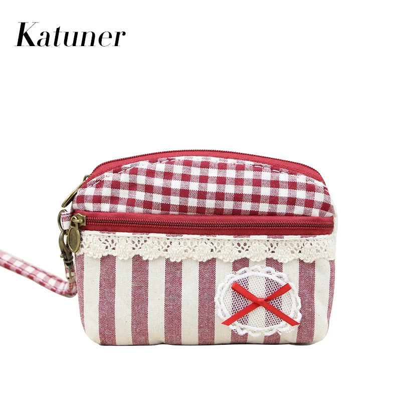 Katuner New Striped Girls Coin font b Purse b font Women Mini Canvas font b Wallet