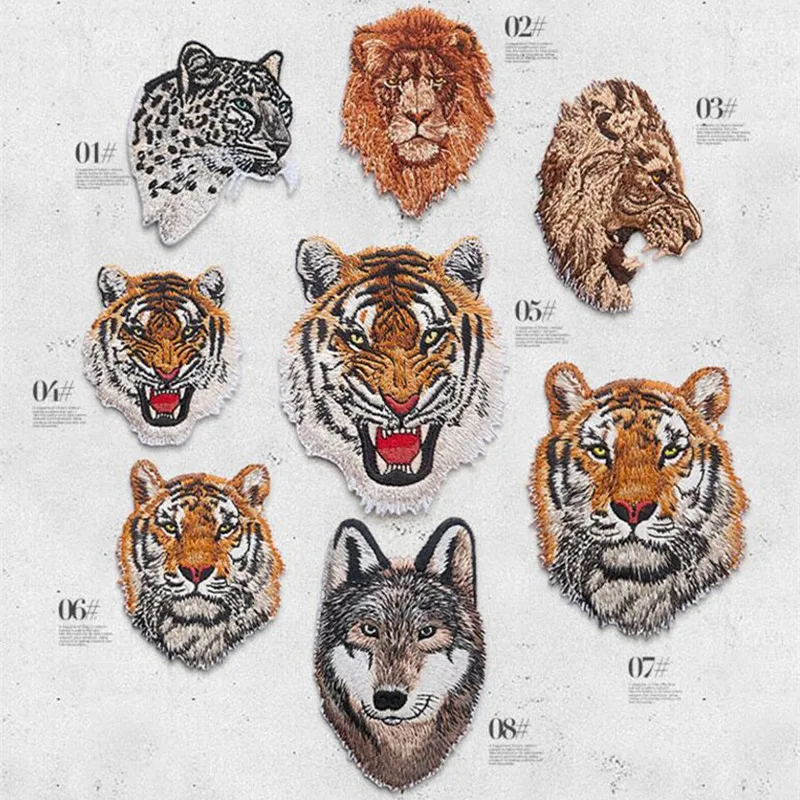 6PCS/Lot Cute Animals DIY Patches Embroidered Iron Sew On Patch For Clothing