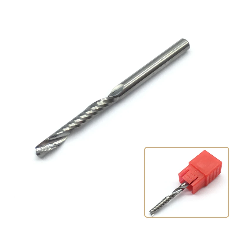 

1pc One Flute Milling Cutter for Wood 3mm 3.175mm 22mm CEL Carbide Spiral Endmills Router Bit PVC Engraving Aluminum Lathe Tools