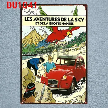 

Tintin Cartoon Tin Signs Metal Plate Wall Pub Kid's Room Home Art Party Decor Vintage Iron Poster Cuadros DU-1041