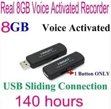 FreeShipping 09 8 GB grabadoras de voz digitales Disco Conexión Activada Por Voz de Audio Digital Grabadora de Voz con Un Botón Deslizante