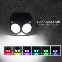 BORUiT 20 светодиодный красочный солнечный светильник с 2 датчиком движения открытый настенный светильник украшение сада, Двора Водонепроницаемый для дорожек и улиц свет