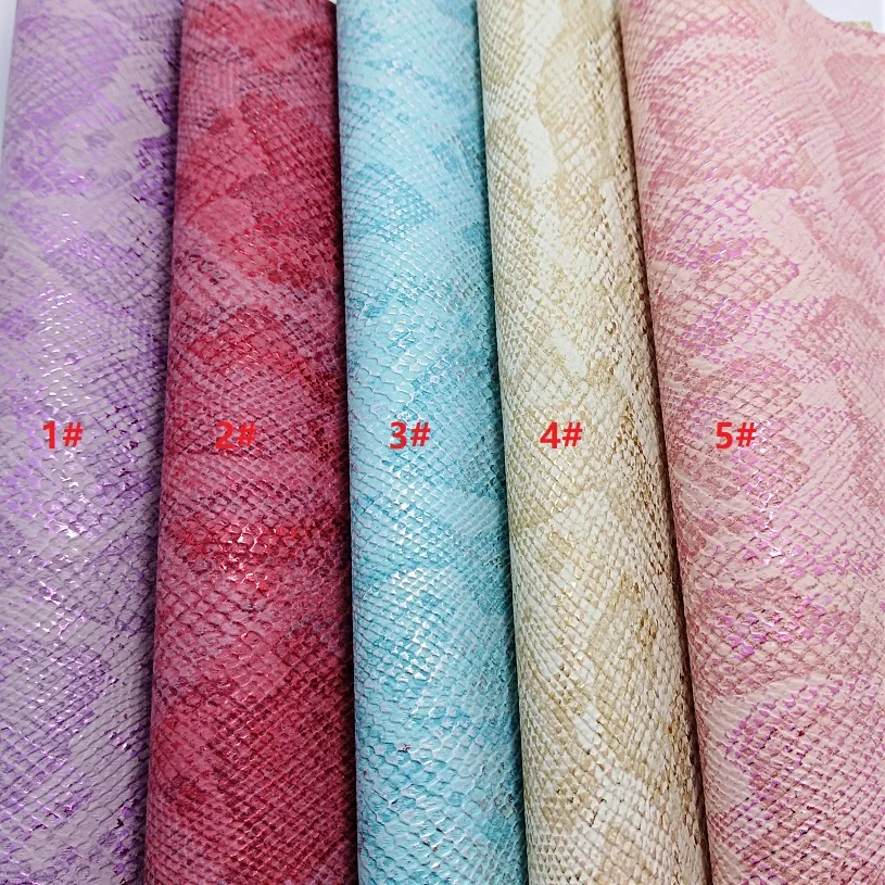 1PCS A4 SIZE 21X29cm Embossed Metallic Snake Synthetic Leather Fabric Pu leather For Bow DIY handbags shoes B11 | Дом и сад