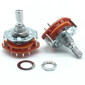 

1 Pole 12 Position RS25 Rotary Band Switch Multiplex Selector 20MM Flower Axis DC30V 0.3A Switch