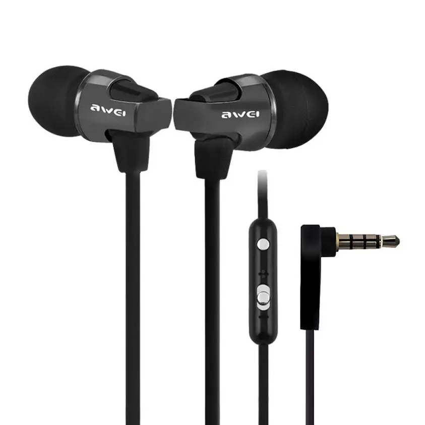 Awei ES860hi Super Bass In-ear stereo Music headset Mic Remote Volume Control Earphone with microphone for iPhone for Samsung