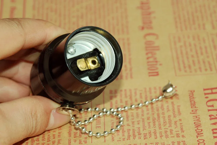 E26E27 бакелитовая лампа с выключателем-шнуром держатель UL лампа база Pull переключатель Настольный светильник-торшер лампа гнездо винт лампы основания 3 шт
