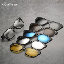Bellcaca очковые оправы очков Для женщин Для мужчин с 5 клип на поляризованных солнцезащитных очков Магнитная адсорбента для мужчин очки BC403