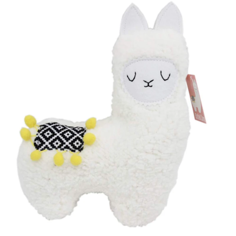 

Llama Alpaca Plush Doll Embroidery Japanese Alpacasso White Soft Stuffed Toys Baby Gift 25cm