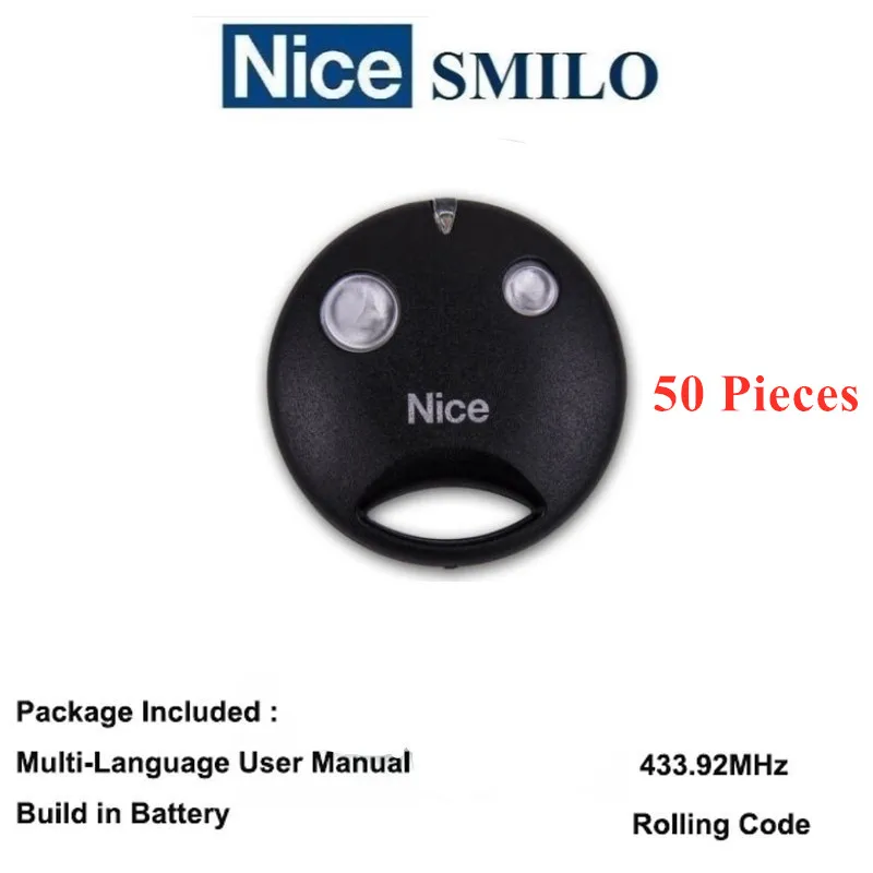 

50pcs The remote for NICE SMILO SM2 Universal Remote Control Duplicator 433.92MHz.