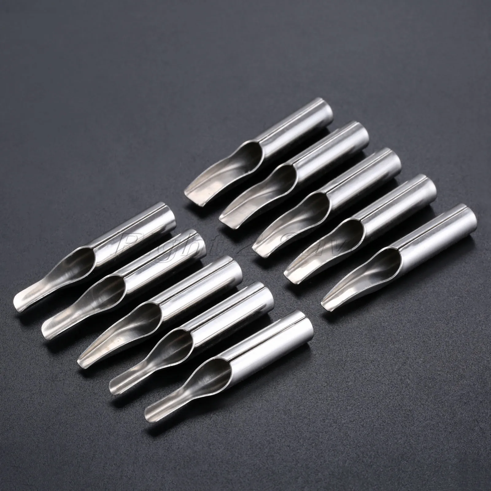 10pcs/set Tattoo Tips Stainless Steel Caps Nozzle tube Round Flat mouth sterilized 3/5R 7/9R 11/14R 16/18R 5F 7F 9F 11F 13F 15F disposable tattoo tips