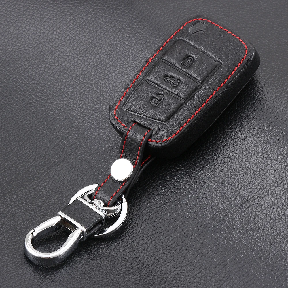 Кожаный чехол для ключей для Volkswagen VW Golf 7 GTI R MK7 Tiguan для Skoda Octavia A7 для Seat Leon Ibiza Key Portect