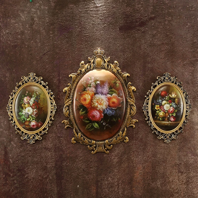 Billig Europäische High grade Harz Wandbild Dekoration Hause Wohnzimmer Sofa Hintergrund Malerei Retro Ornamente Handwerk Hochzeit Geschenk Kunst