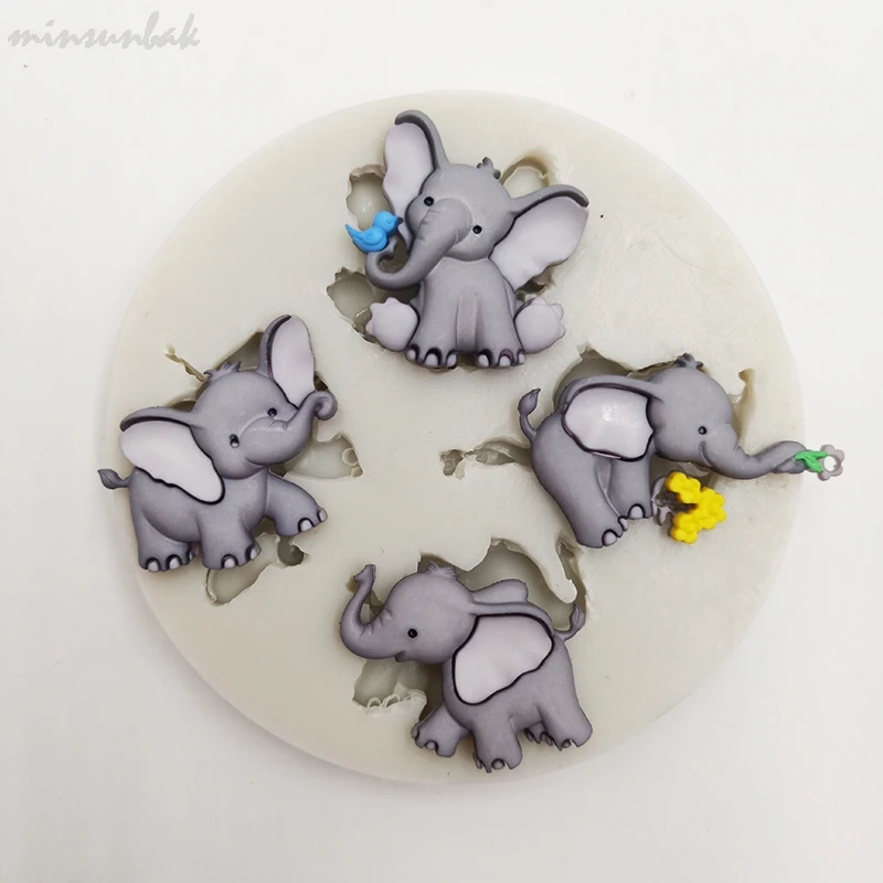 

minsunbak Cute Baby Elephant Silicone Mold DIY Cake Decoration Chocolate Fondant Baking Tool