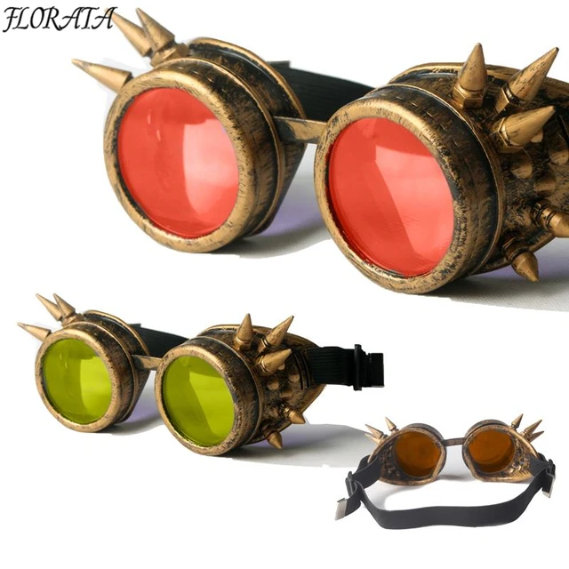 Vintage Victorian Gothic Cosplay Rivet Steampunk Goggles Glasses Welding  Punk - AliExpress