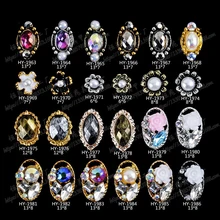 10 шт./лот, древний сплав для дизайна ногтей, 3d Цветы с плоской задней частью, бриллианты, жемчужные ювелирные изделия, стразы, украшения для ногтей