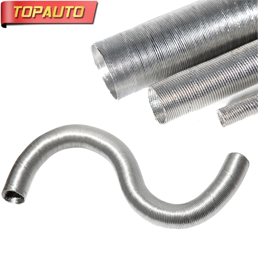 

TopAuto 10/25/42mm Air Intake Pipe Aluminum Outlet Pipe Bellows Threaded Tube Corrugated For Car Truck Heater Car Accessories
