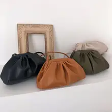 Клатч для женщин, летняя Новинка, модная сумка из искусственной кожи, мягкая, плиссированная, на плечо, сумка-мессенджер с облаками, на ремне, ручная сумка