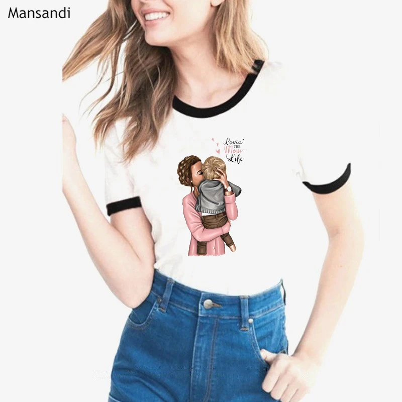 

New summer style super mom tshirt women mom's life print tee shirt femme korean style clothes female t-shirt oversized t shirt