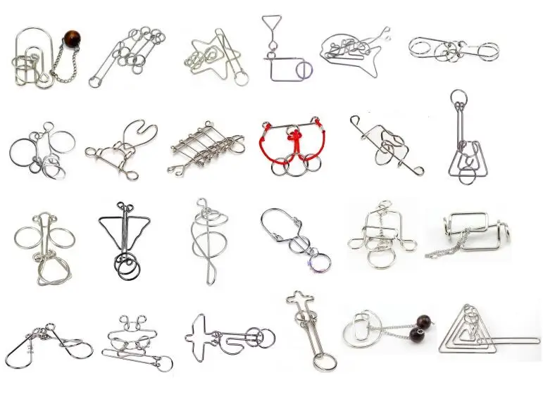 

24PCS per Set IQ Metal Wire Puzzle IQ Magic Brain Teaser Game for Adults Children Kids