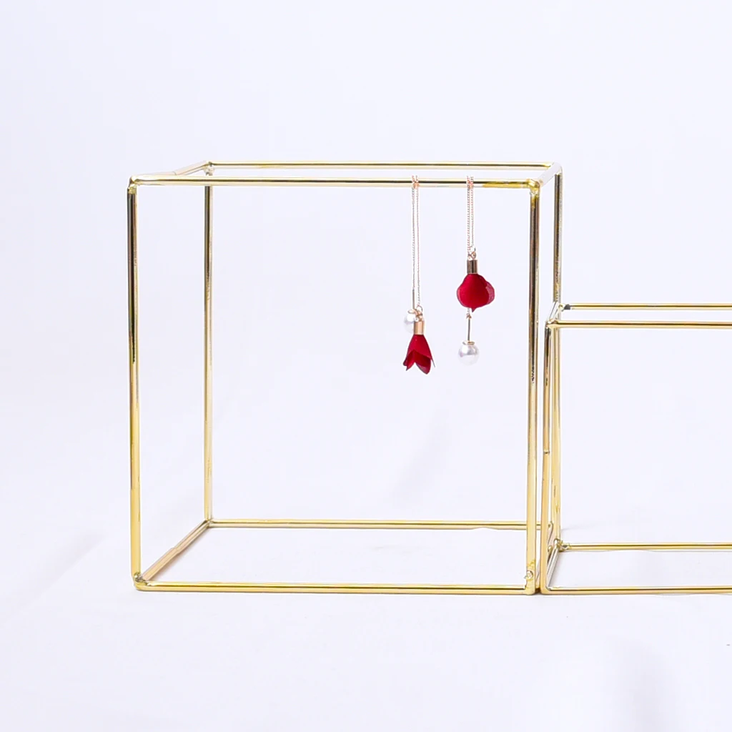 2 Size Fashion Earrings Bracelet Necklace Square Jewelry Showing Stand Trendy Jewelry Display Rack Iron Stand Organizer Holder