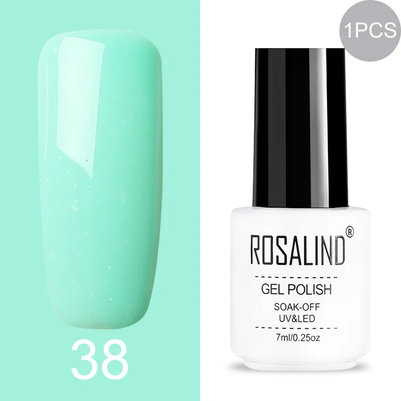 ROSALIND Gel Varnish Set For Manicure Hybrid Nail Art Top Coat Primer - Цвет: 38