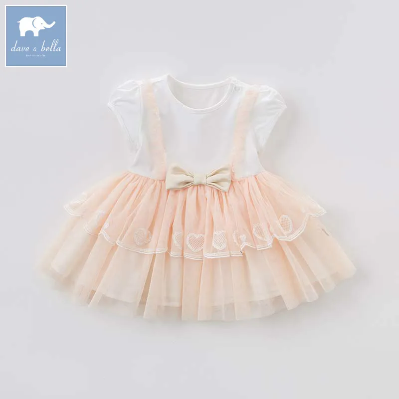 

DB7872 dave bella baby girls Princess dress children infant toddler birthday party clothes kids summer Lolita layered dress