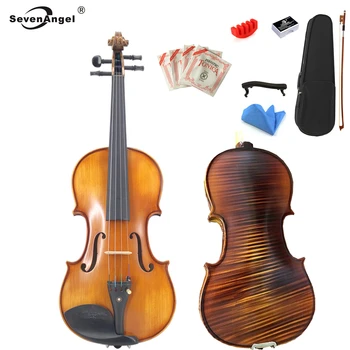 

High Quality Italy Handmade Violin All Solid Wood Violino AAAAA Spruce Top Stripes Maple Send Pirastro Tonica Violin Strings