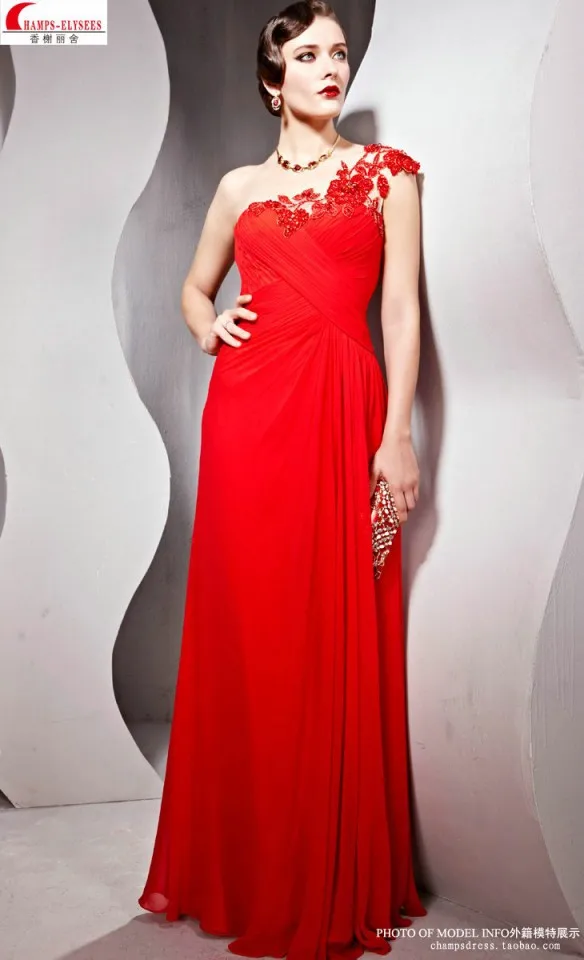 Модные Красные Длинные одно плечо vestido robe de soiree Формальные бисером пикантные дизайн вечерние платья подружки невесты