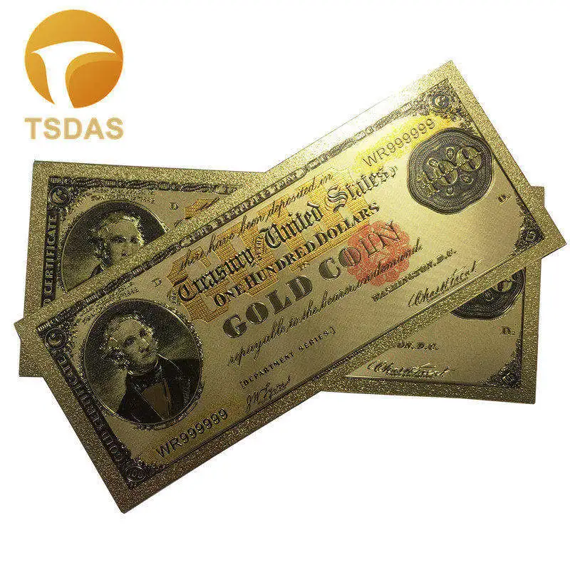 Покрытыем цвета чистого 24 каратного золота БАНКНОТ США 5 долларовые банкноты из золотой фольги банкнот для Бизнес подарки - Цвет: 18
