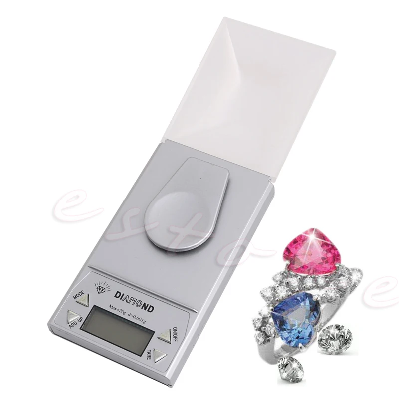 JAVRICK 1PC 20g * 0.001g LCD Digital Pocket Gram Rings Necklace Scale