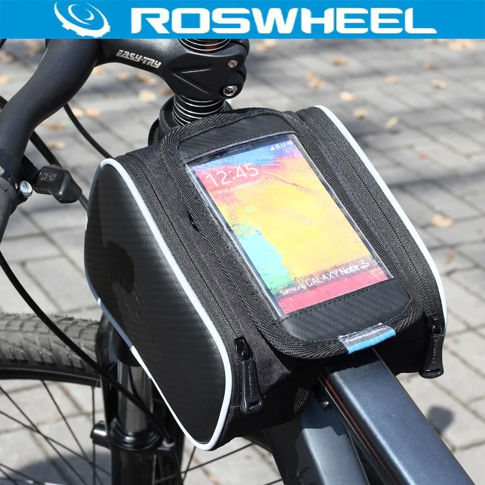 Roswheel 1.8L велосипедная передняя рама сумка Труба Паньер двойной чехол для 5in 5.5in мобильного телефона велосипедная сумка сенсорный экран горная дорога