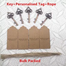 50 шт на заказ Свадебные сувениры старинный ключ открывалка для бутылок с персонализированными бирками Свадебные сувениры праздничные вечерние поставки