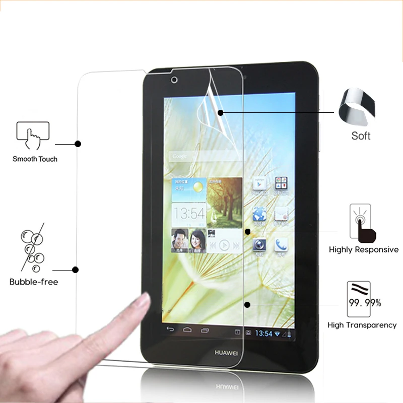 

HD LCD Screen Protector Film For Huawei MediaPad 7 Vogue S7-601w 7.0" Tablet Clear Glossy Protective Film + Package + Cloth