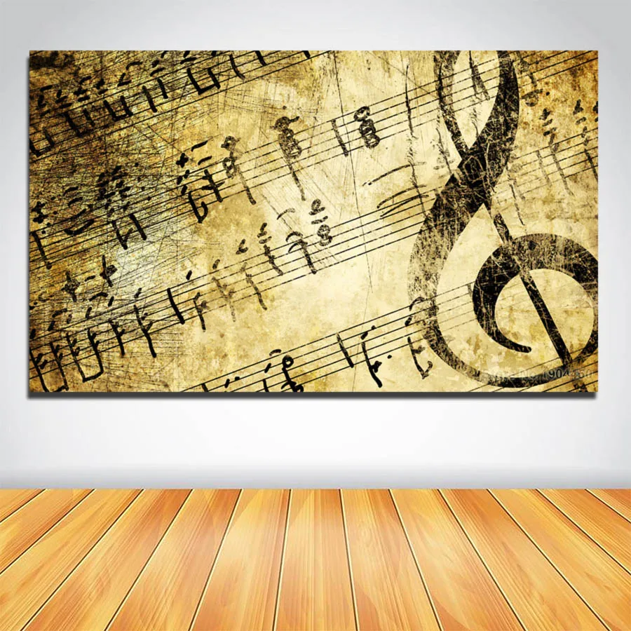 Us 9 02 48 Off No Frame Canvas Painting Artistic Music Note Modular Picture Hd Prints Artwork Poster For Bedroom Home Decoration Gift In Painting