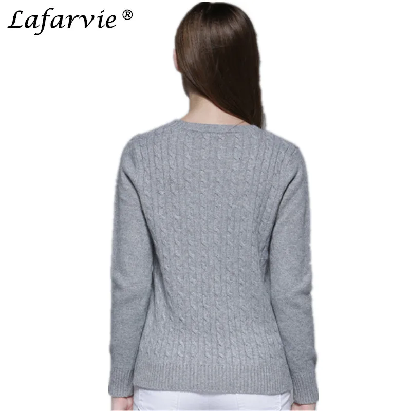 Najtaniej Lafarvie jesień zima kaszmir mieszane sweter z dzianiny kobiet topy O Neck pełna rękaw jakości kobiet jednolity kolor Pull