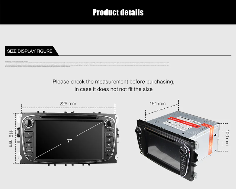 Flash Deal Eunavi Quad core 2G RAM Android 9  2 din Car DVD Player Car Radio GPS Navi for Ford Focus Galaxy with Audio tereo Head Unit 25