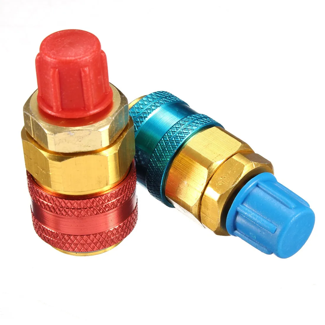 

High quality 1 pair A/C R134a QC12LH High & Low Quick Connector Adapter Coupler Car Automotive Refrigerant blue and red