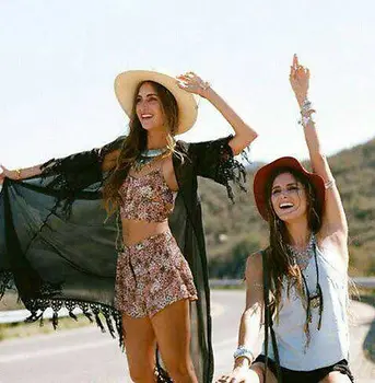 

Summer Swimming Costumes Women Summer Beach Cover Up Long Maxi Tassel Bikini Swimwear Dress
