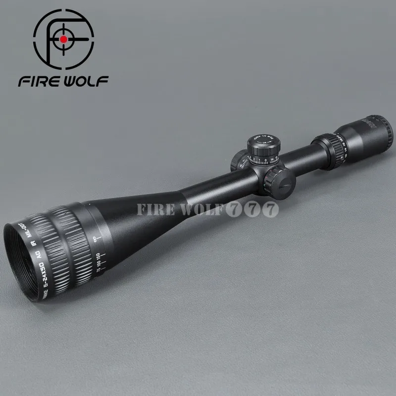 

Sport 6-24x50 AOE Riflescope Illuminated Reticle Luneta Para Rifle Sniper For Hunting Scopes Riser Red Dot Ak 47