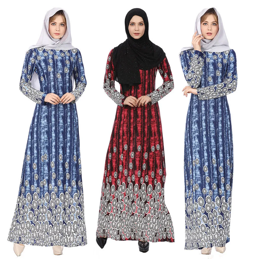 Длинное платье abaya повседневное мусульманское для женщин женское весеннее Новое
