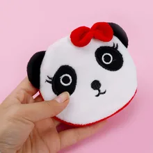 1 шт., милый Повседневный плюшевый Кошелек в форме панды, кошельки унисекс, сумка на молнии для детей, подарок, размер: около 11*10 см