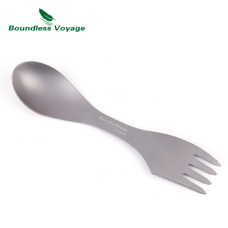 Boundless Voyage Titanium 3 en 1 cuchara tenedor cuchillo que acampa al aire libre viajes multifuncional utensilios ultraligero picnic Spork Ti1515B Boundless Voyage Titanium 3 en 1 cuchara tenedor cuchillo que acampa al aire libre viajes multifuncional utensilios ultraligero picnic Spork Ti1515B