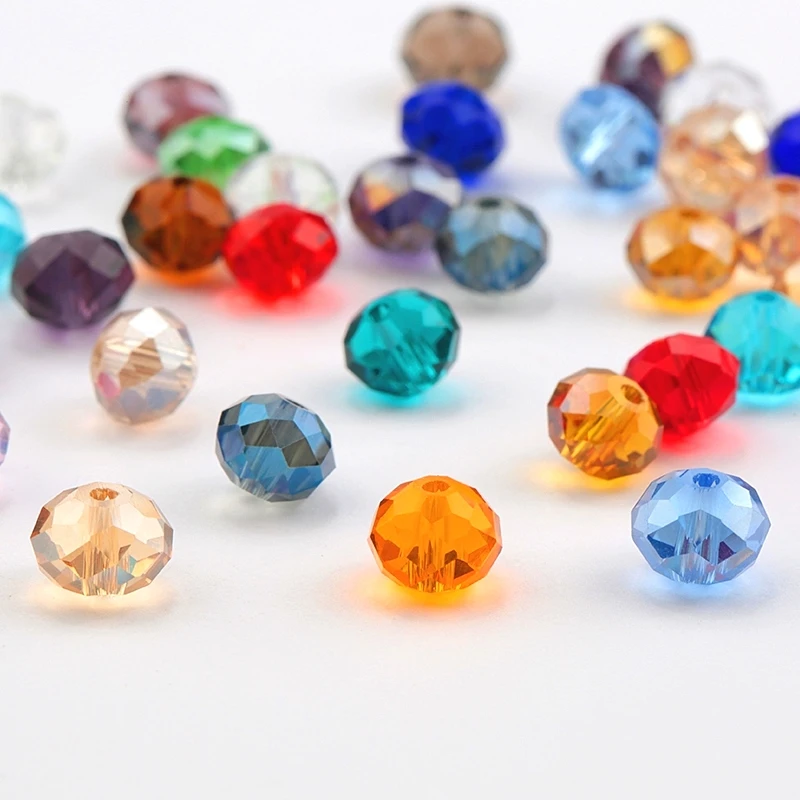 Австрийские стеклянные бусины подвески со стразами Rondelle крупные граненые 4 мм