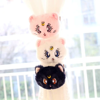 

Candice guo! super cute plush toy cartoon sailor moon luna cat rabbit soft curtain buckle decoration birthday Christmas gift 1pc