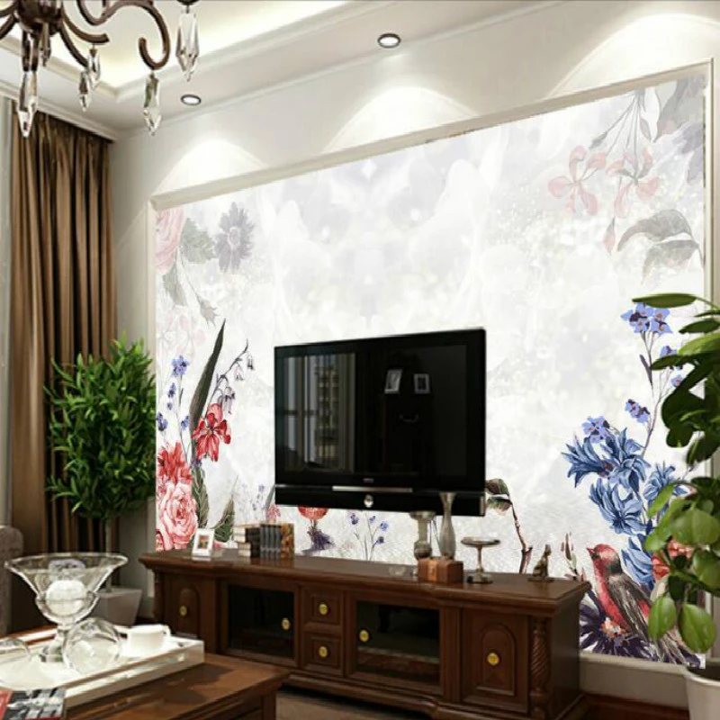 Wasser Reflexion Blumen Grosse Fantasie Mode Grosse Wandbilder Tapete Wohnzimmer Schlafzimmer Gemalten Tv Hintergrundbild Tv Background Wallpaper Background Wallpapermural Wallpaper Aliexpress