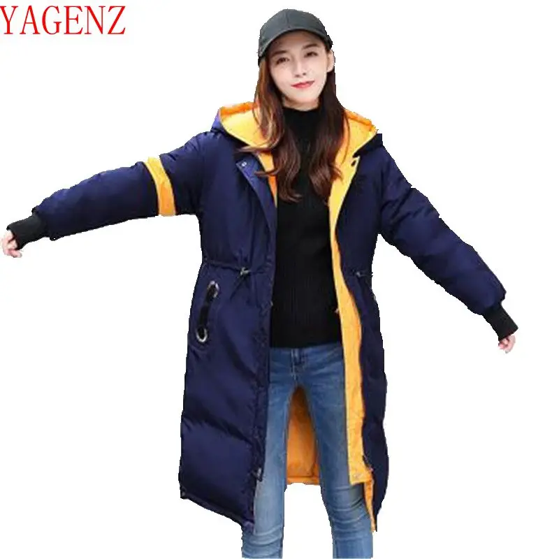 

Ukraine jackets woman winter coat 2018 New Warm Hooded Down cotton clothing coats Loose plus size Both sides wear Cotton coat