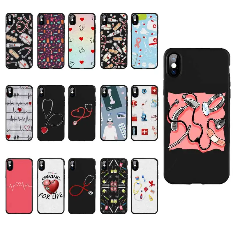 

M271 Nurse Medical Medicine Black Silicone Case Cover For Apple iPhone 11 Pro XR XS Max X 8 7 6 6S Plus 5 5S 5G SE