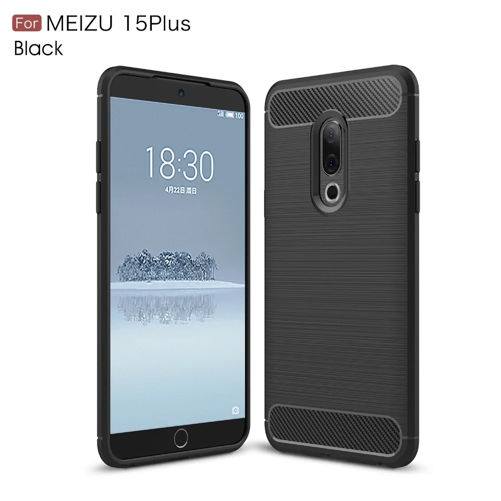 Mjcolorone чехол для meizu 15 углеродного волокна Силиконовые Мягкий ТПУ тонкий