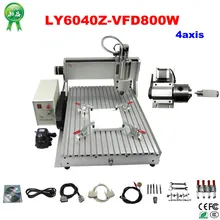 China cnc lathe machine 800W spindle 4 axis cnc router 6040 Z-VFD wood engraving machine for marble, wood, acrylic,metal